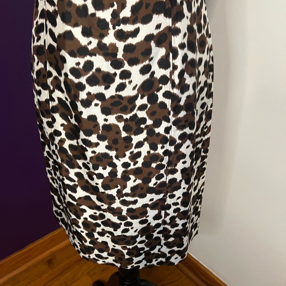 Ann Taylor Sleeveless Silk Animal Print Dress - Picture 4 of 9